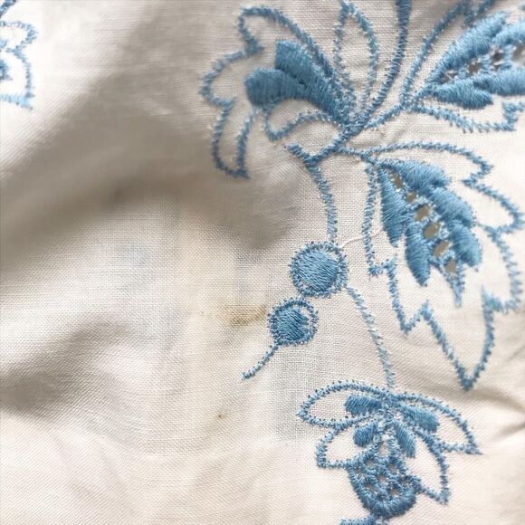Vintage blue embroidered collar dress fits 5/6T - Picture 6 of 11